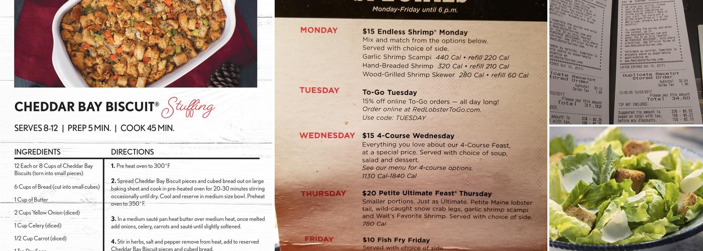 Red Lobster Menu