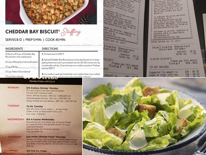 Red Lobster Menu