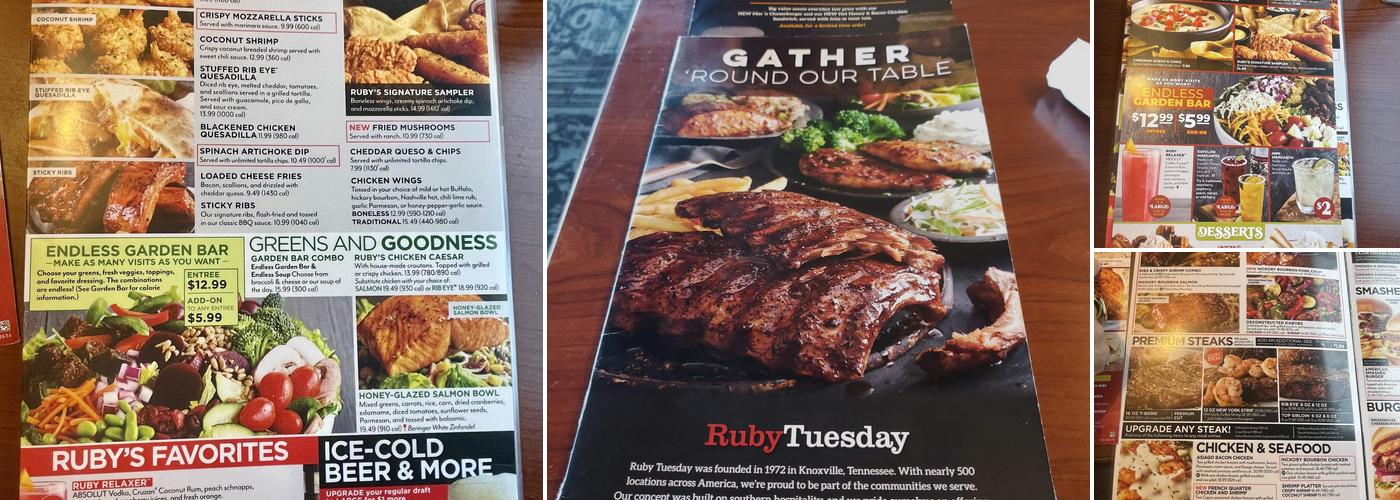 Ruby Tuesday Menu