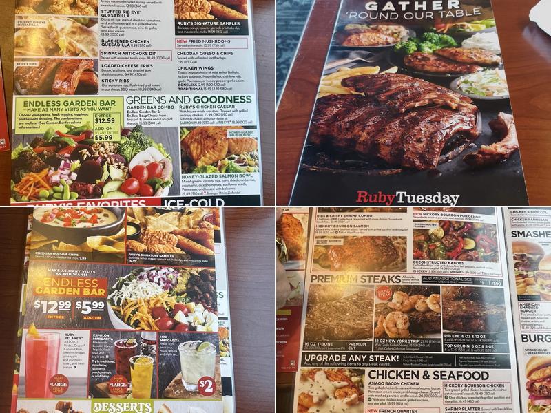Ruby Tuesday Menu
