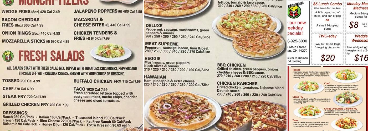 Fox's Pizza Den Menu