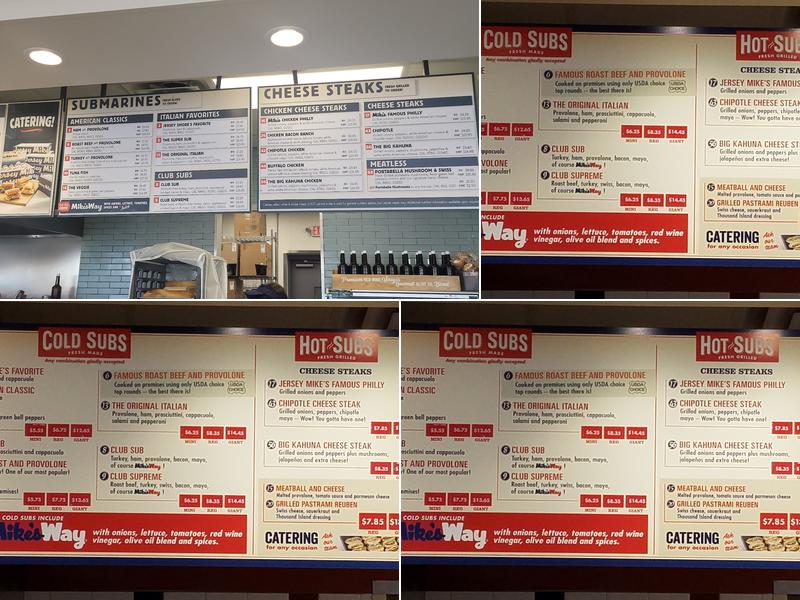 Jersey Mike's Subs Menu
