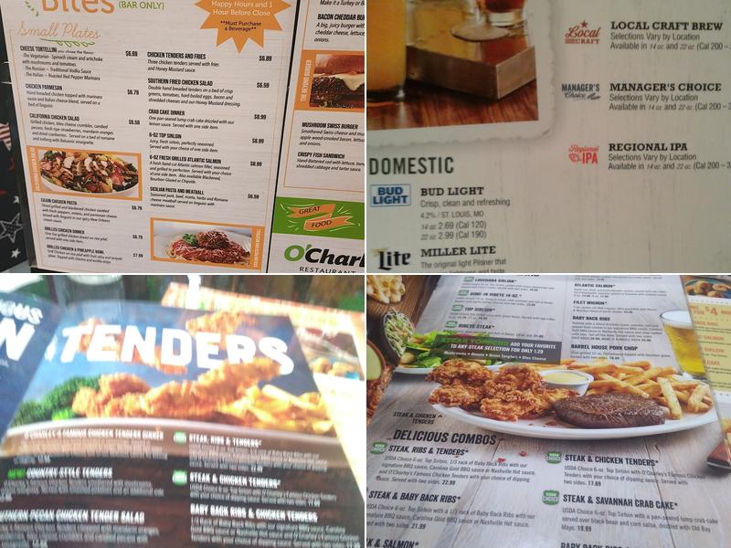 O'Charley's Restaurant & Bar Menu