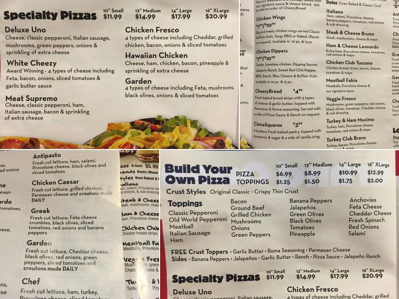 Marco's Pizza Menu