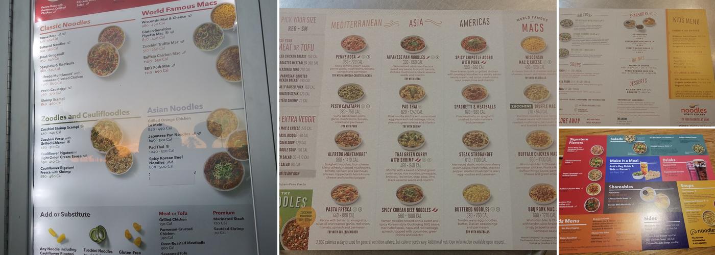 Noodles and Company Menu