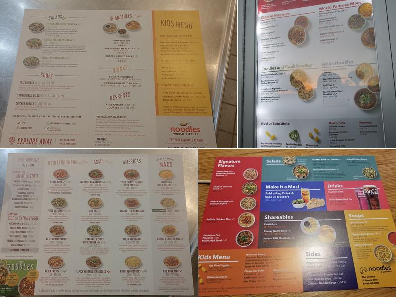 Noodles and Company Menu