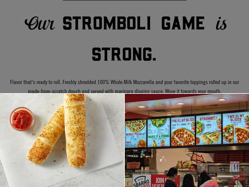 Sbarro Menu