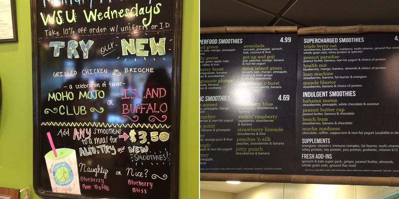 Tropical Smoothie Cafe Menu