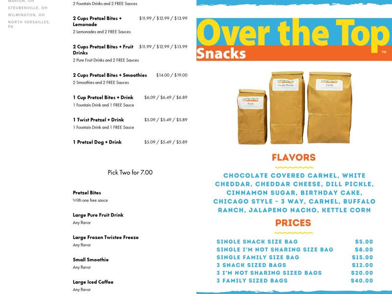 We're Rolling Pretzel Co - Canton,Ohio Menu