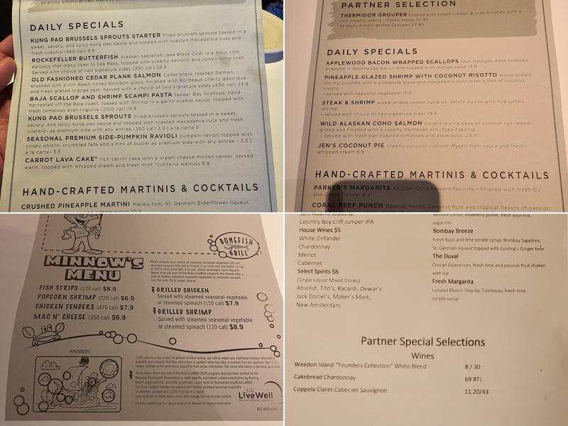 Bonefish Grill Menu