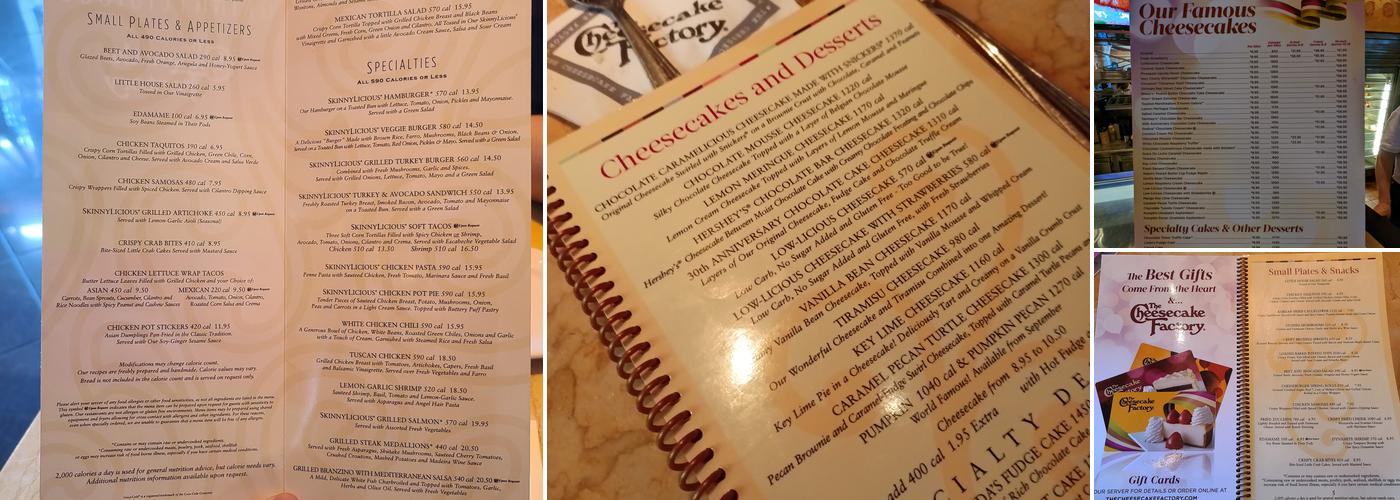 The Cheesecake Factory Menu