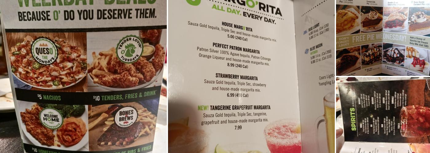 O'Charley's Restaurant & Bar Menu