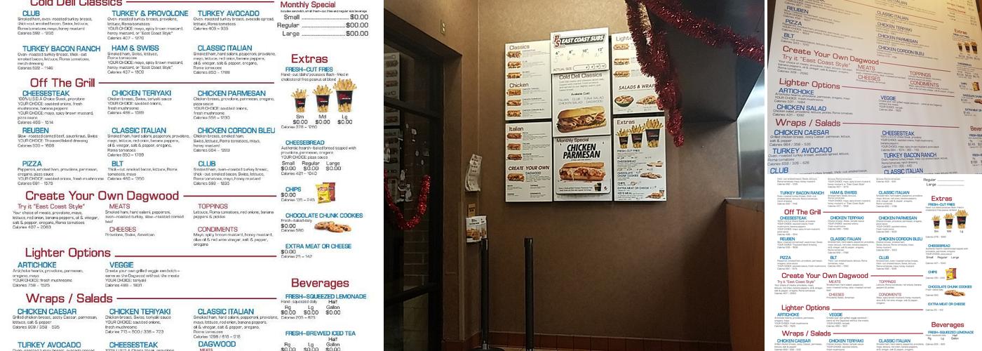 Penn Station East Coast Subs Menu