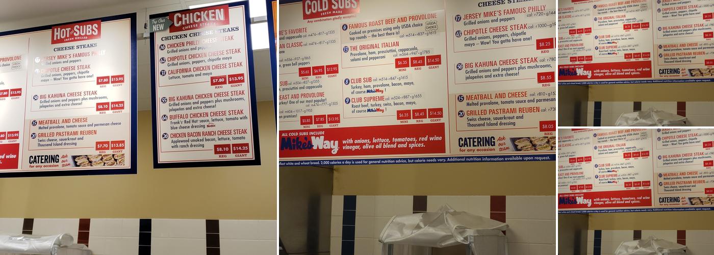 Jersey Mike's Subs Menu