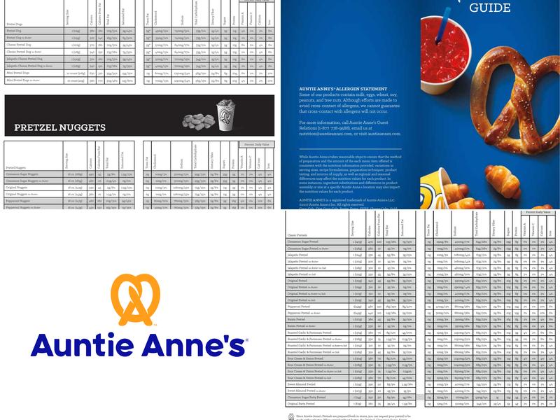 Auntie Anne's Menu