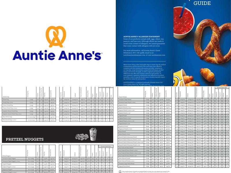 Auntie Anne's Menu