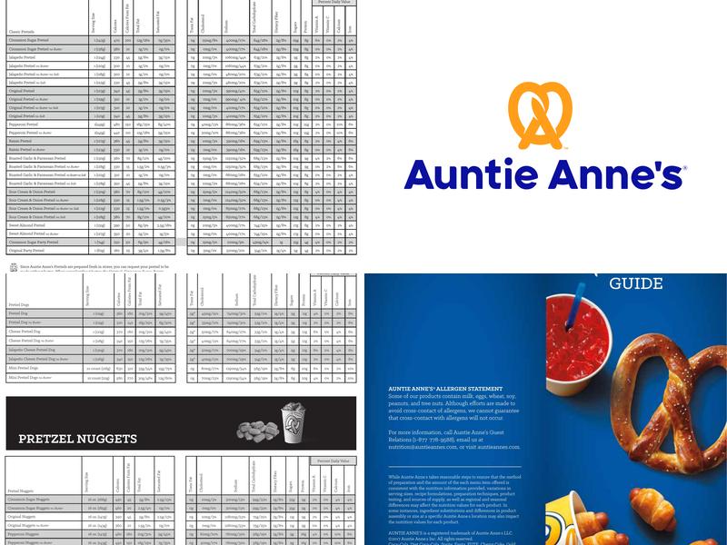 Auntie Anne's Menu