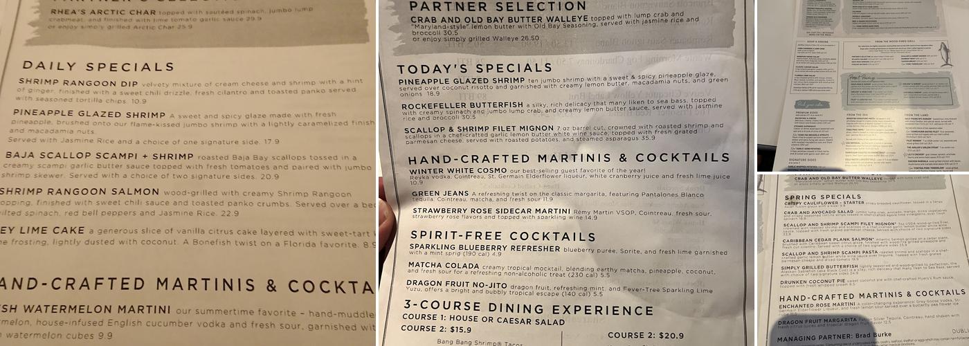 Bonefish Grill Menu