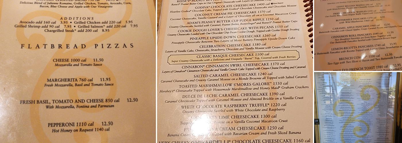 The Cheesecake Factory Menu