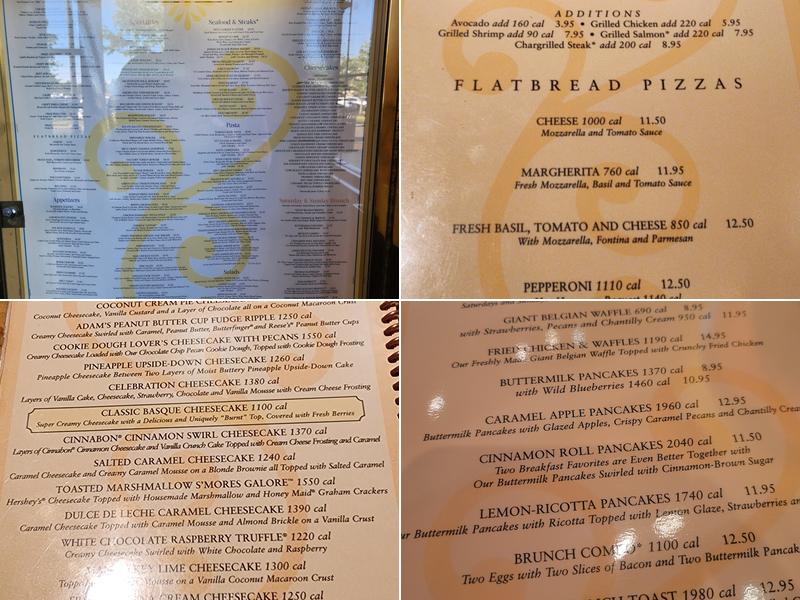 The Cheesecake Factory Menu