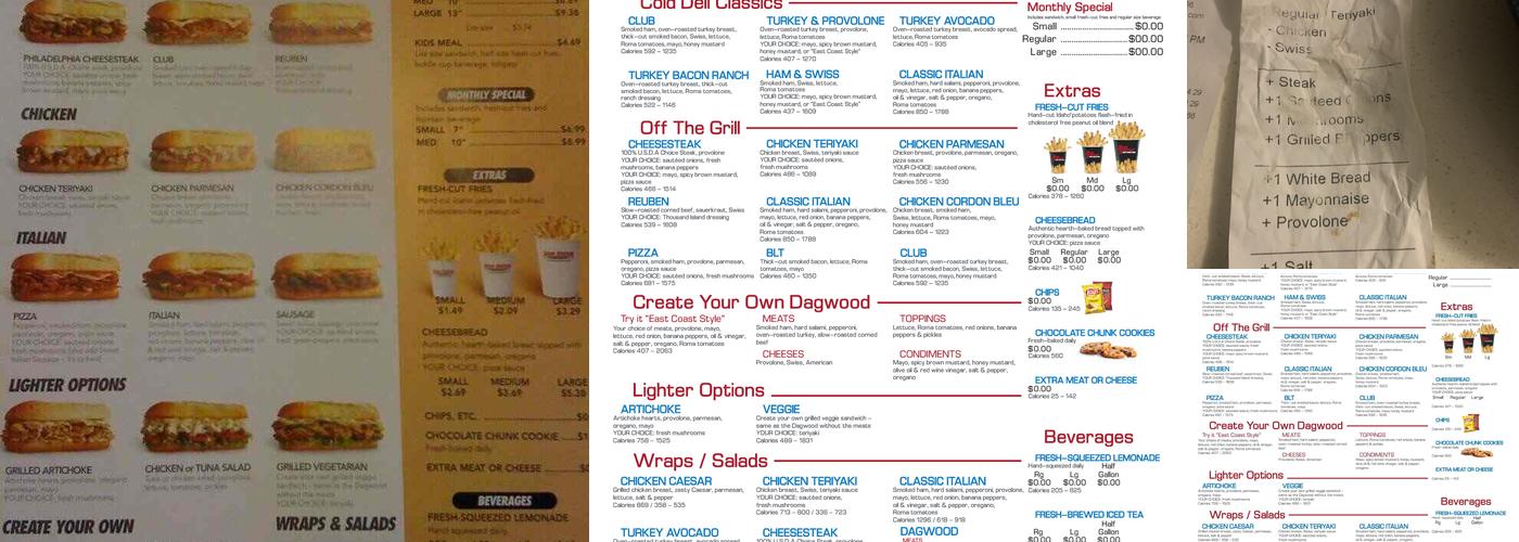 Penn Station East Coast Subs Menu