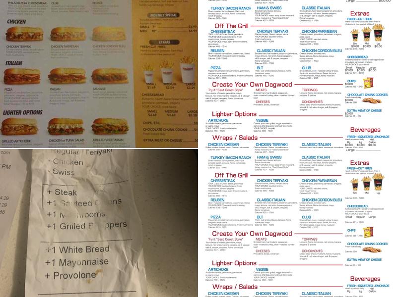 Penn Station East Coast Subs Menu