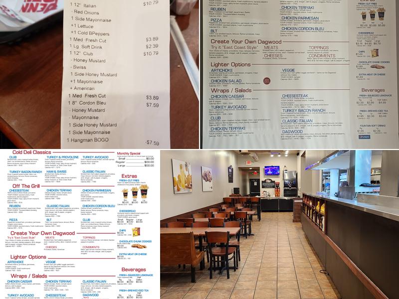 Penn Station East Coast Subs Menu