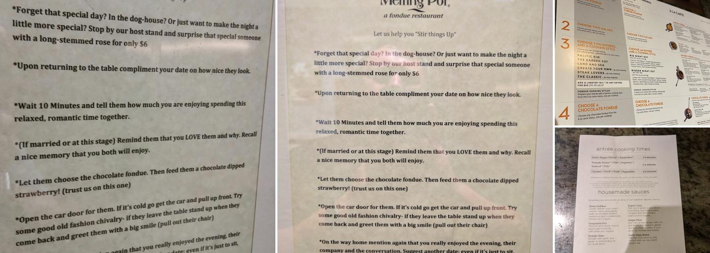 The Melting Pot Menu