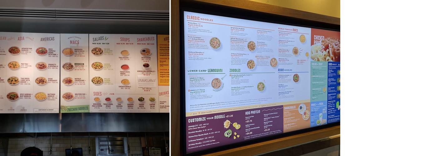 Noodles and Company Menu