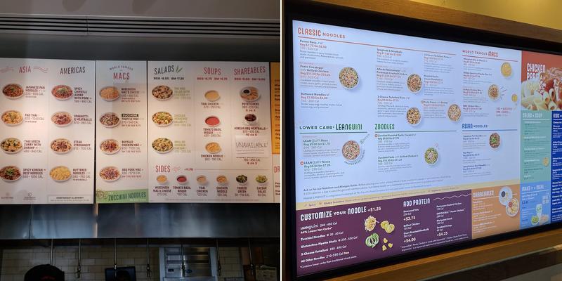 Noodles and Company Menu