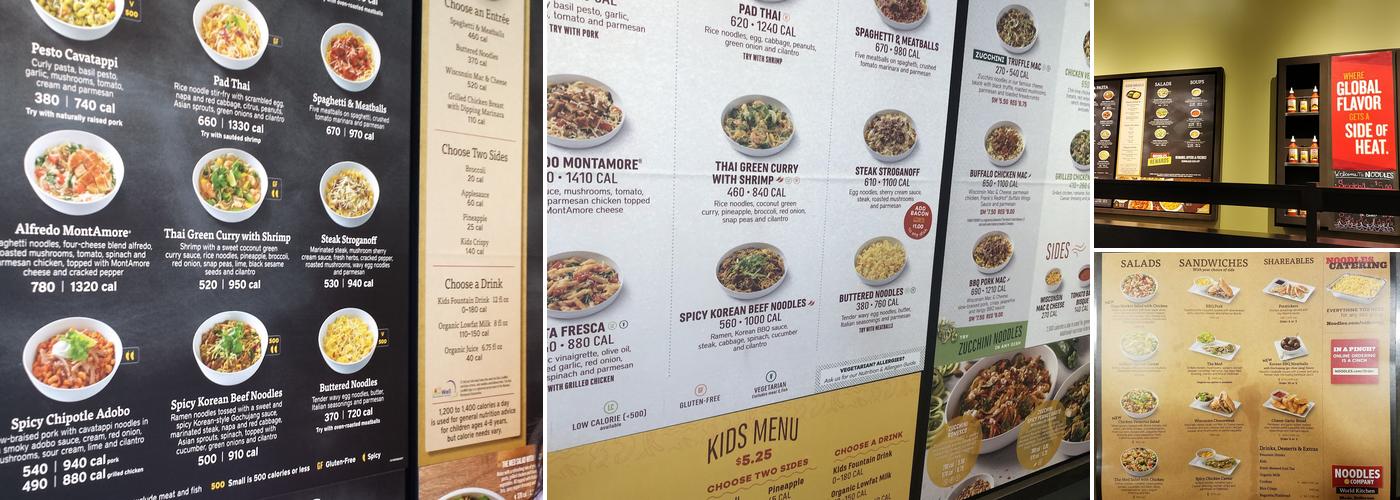 Noodles and Company Menu