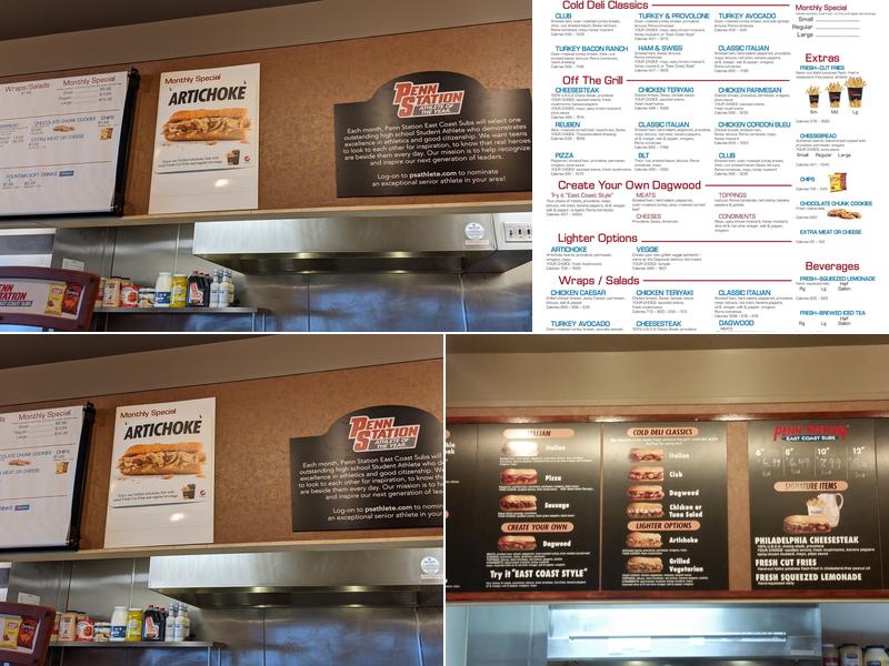 Penn Station East Coast Subs Menu