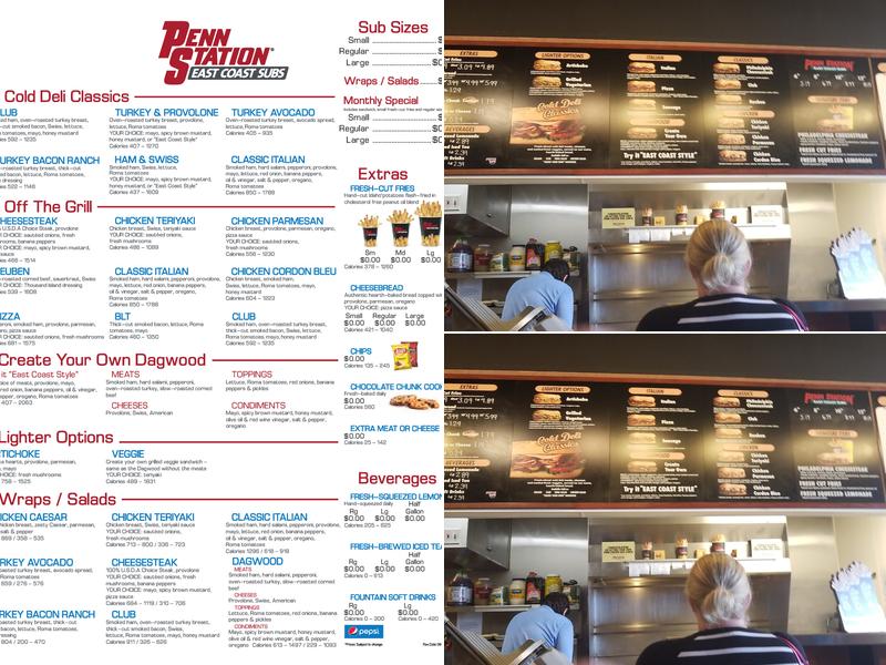 Penn Station East Coast Subs Menu