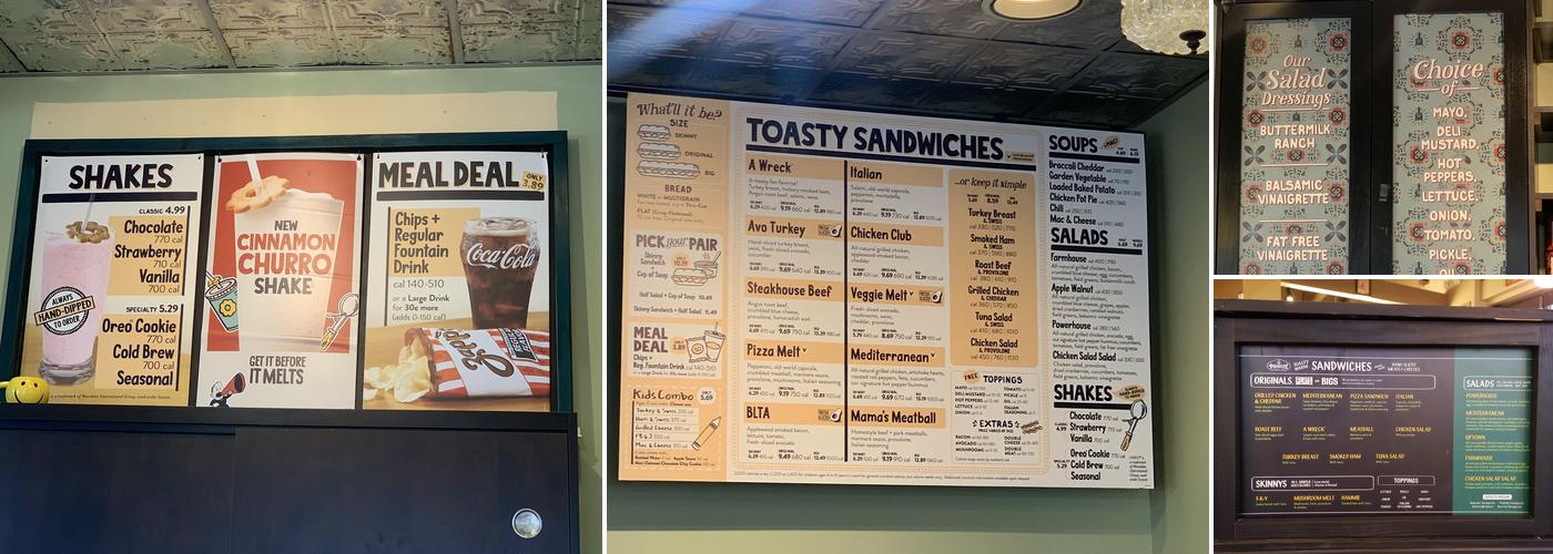 Potbelly Sandwich Shop Menu