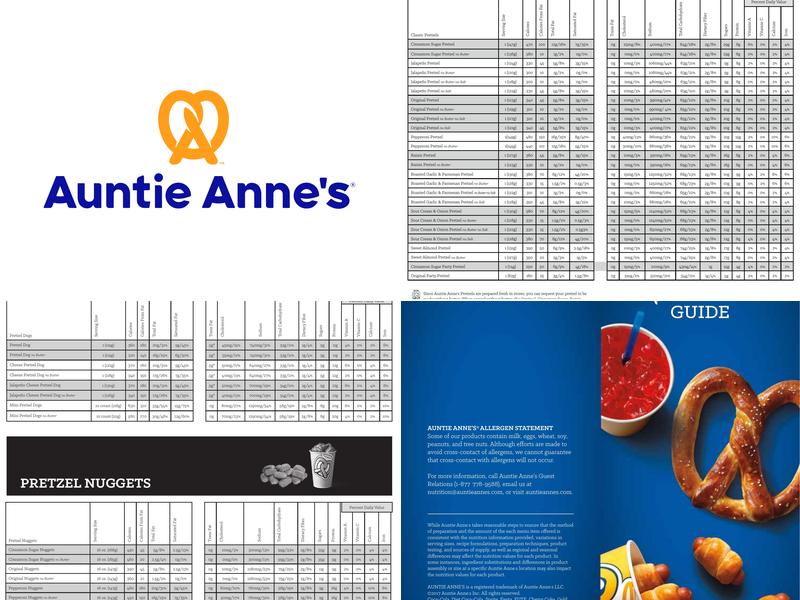 Auntie Anne's Menu