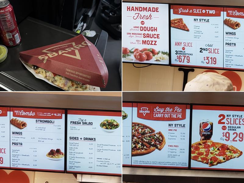 Sbarro Menu