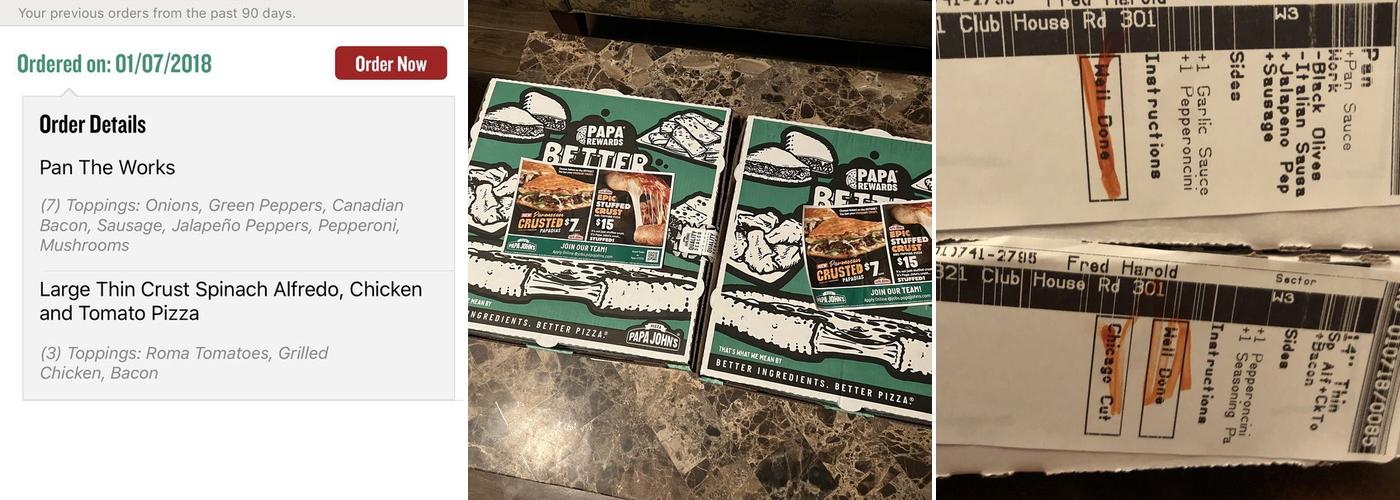 Papa Johns Pizza Menu