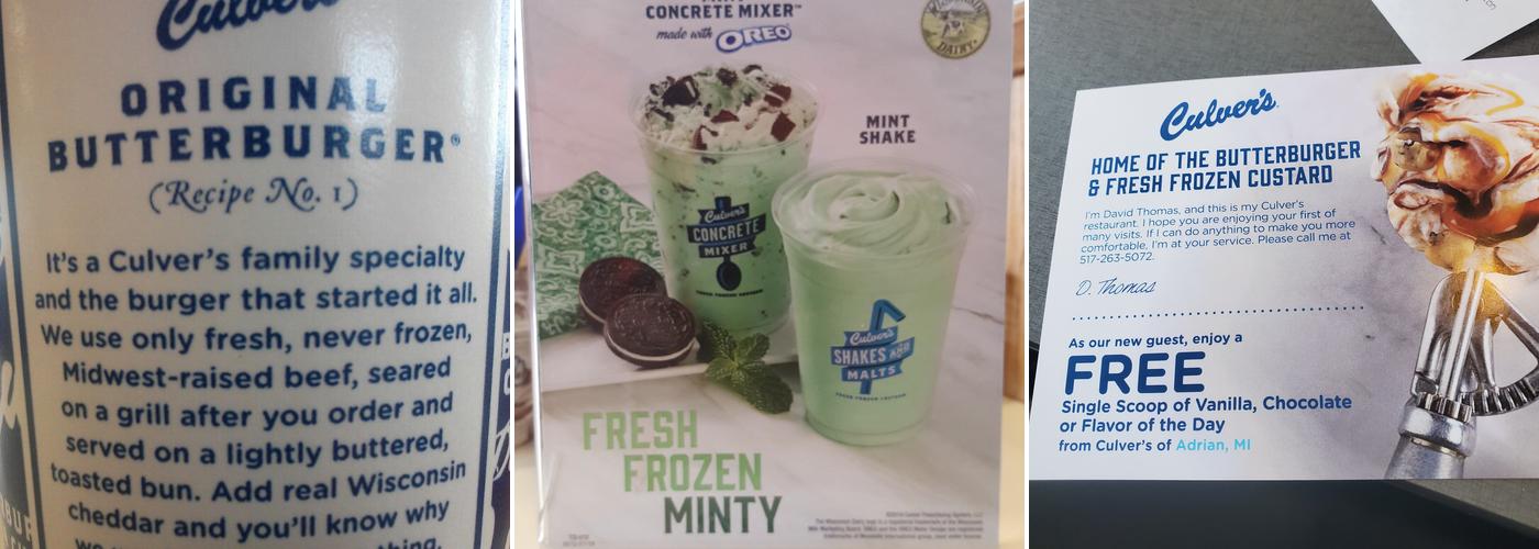Culver’s Menu