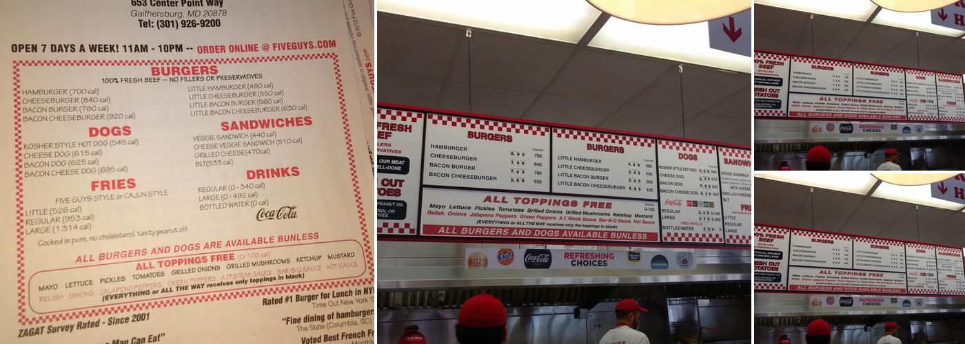 Five Guys Menu