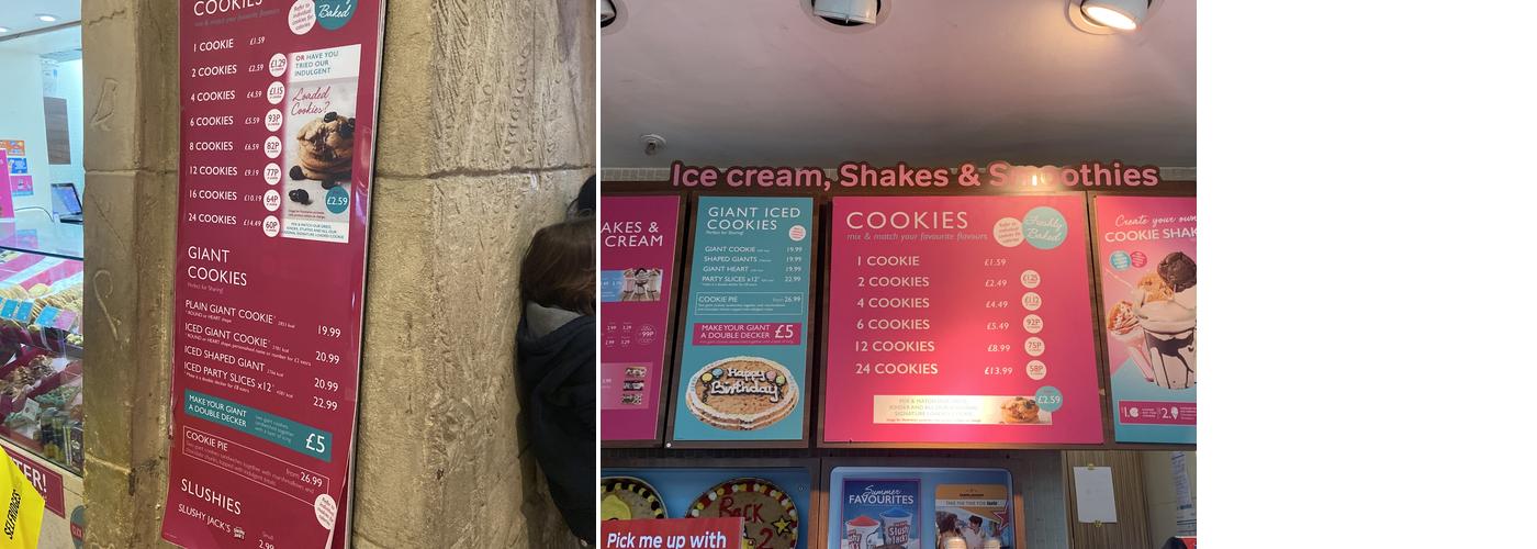 Millie’s Cookie's Menu