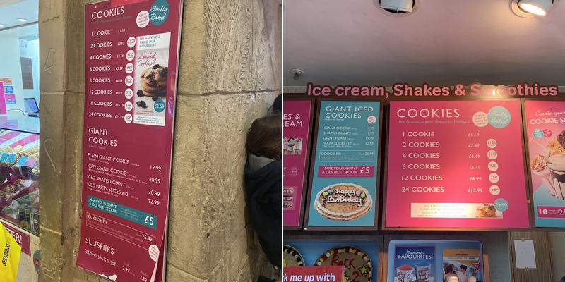 Millie’s Cookie's Menu