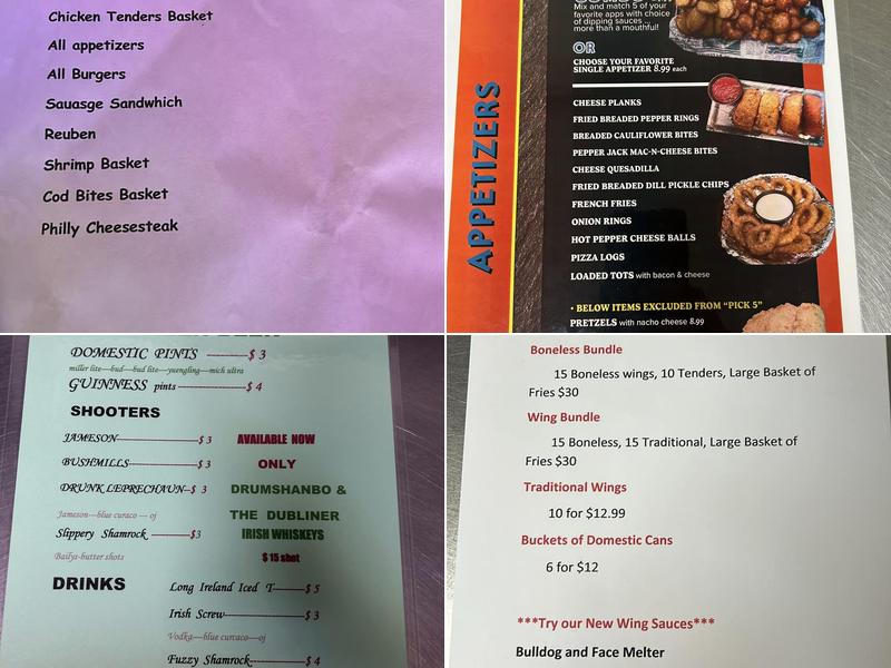 Iron House Menu