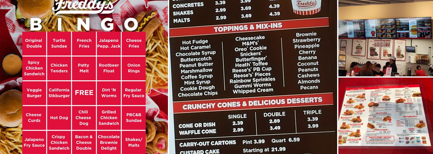 Freddy's Frozen Custard & Steakburgers Menu