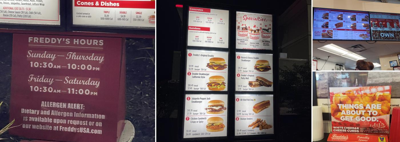 Freddy's Frozen Custard & Steakburgers Menu