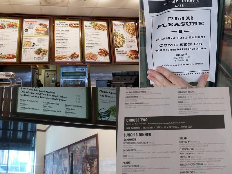 Corner Bakery Menu