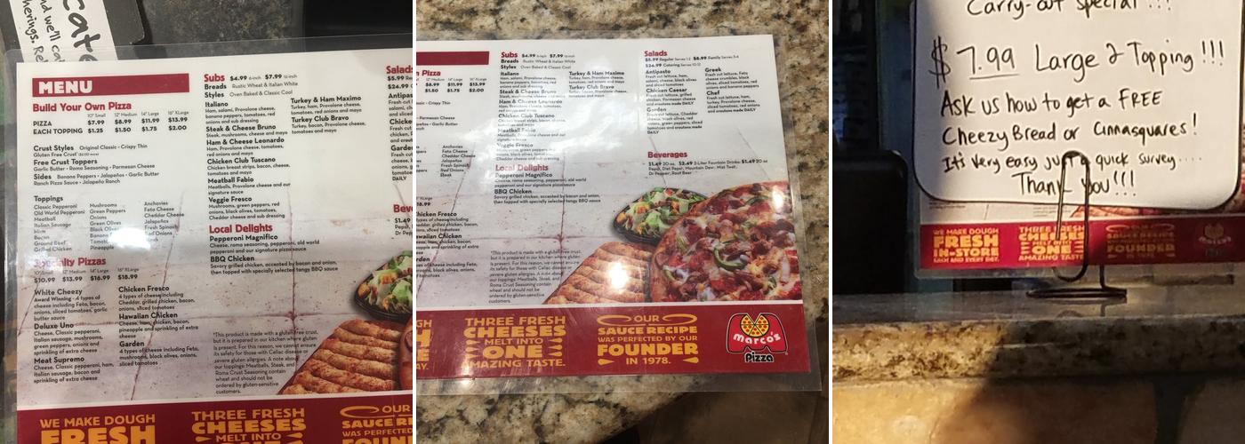 Marco's Pizza Menu