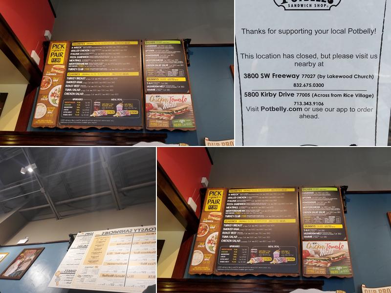 Potbelly Menu