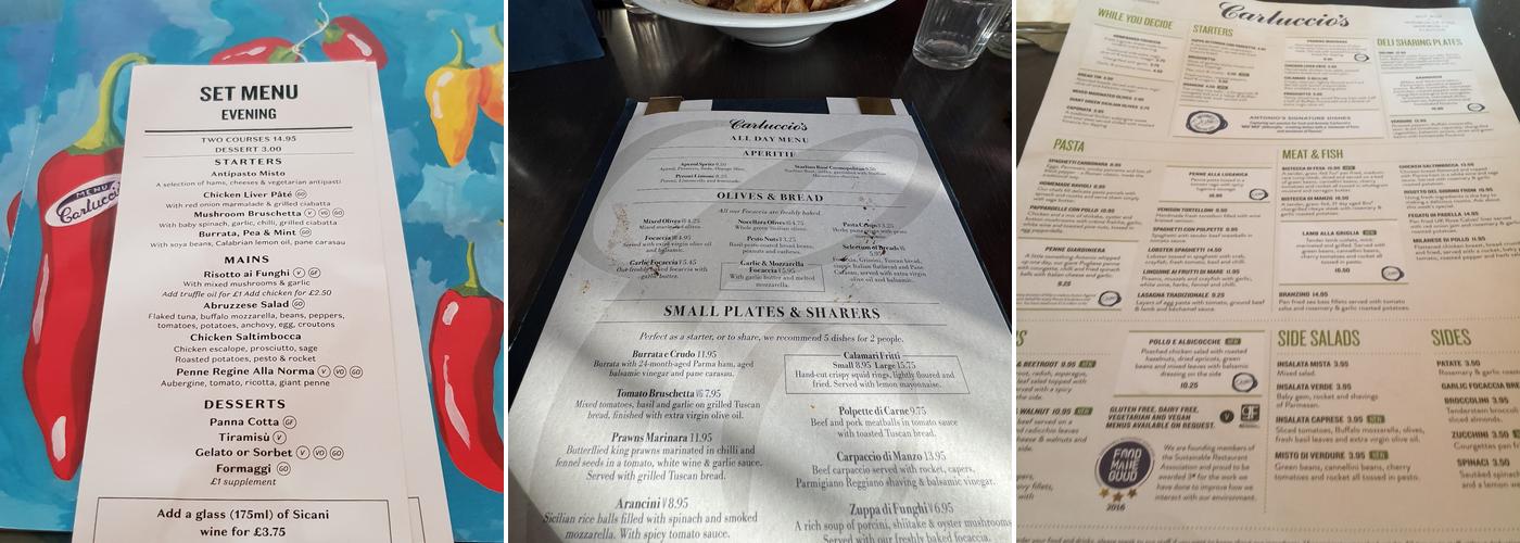 Carluccio's Menu