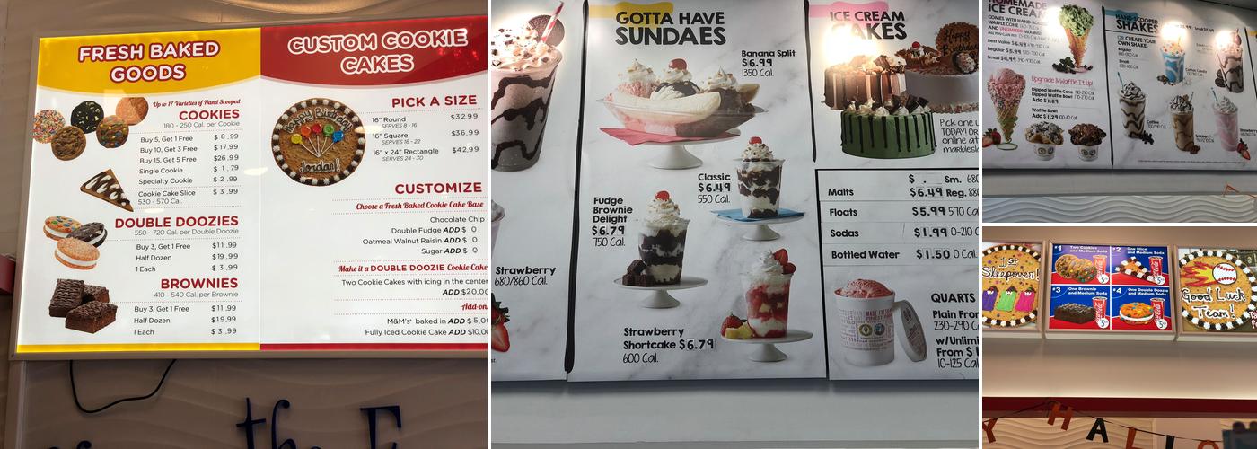 Great American Cookies Menu