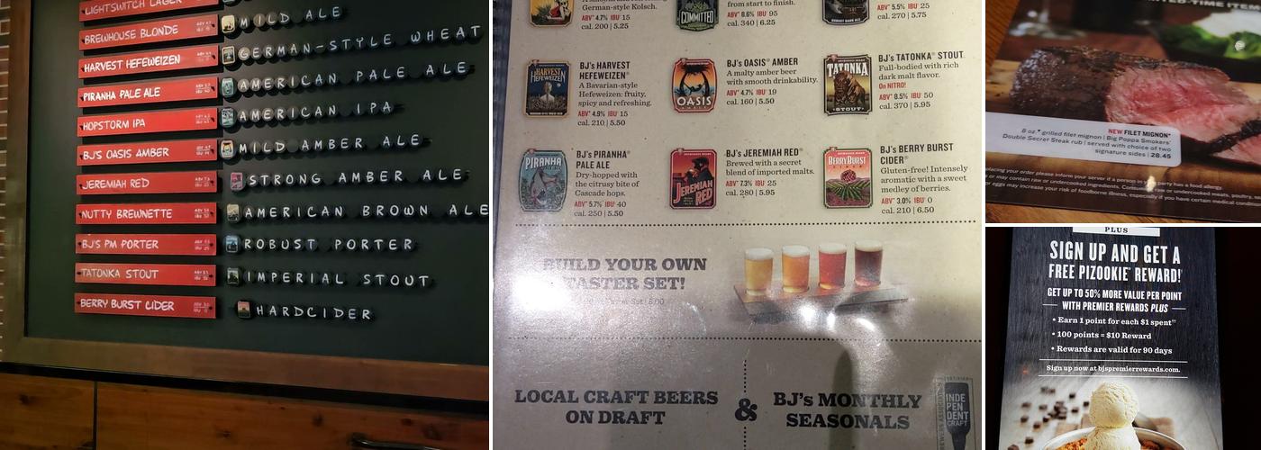 BJ's Restaurant & Brewhouse Menu